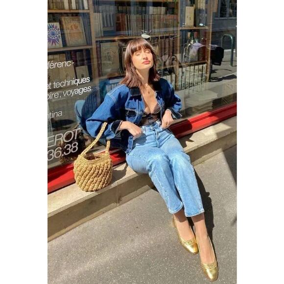 Vera Wang Lavender Ballet Flats | Gold Metallic Snake Leather Made in Italy EUC - Picture 11 of 16